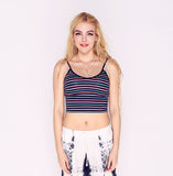 2015 New Fashion Active Summer Women tanks Camis sexy 95%cotton suit wear women stripe black and white tracksuit