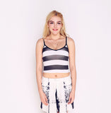 2015 New Fashion Active Summer Women tanks Camis sexy 95%cotton suit wear women stripe black and white tracksuit