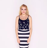 2015 New Fashion Active Summer Women tanks Camis sexy 95%cotton suit wear women stripe black and white tracksuit