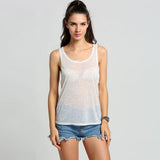 Brand Hot Summer 2017 Sporting Sexy Tank Top Women Loose T Shirt Fitness Active Wear Female Plus Size Workout Clothing White L15