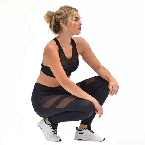 Harajuku 2017 leggings women mesh splice fitness slim black legging Active Wear Women clothing new leggins hot bodybuilding #1