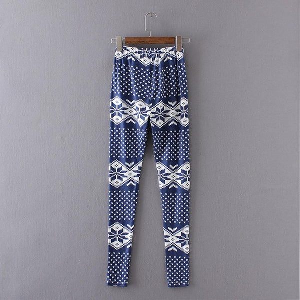 Feitong Christmas Winter Girl Warm Colorful Print Skinny Leggings 2016 Active Wear Women Snowflakes Leggings  #OR