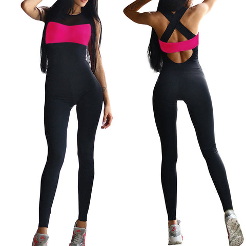 Women Jumpsuit Active Wear Fitness Stretch Pants rompers womens jumpsuit Women Casual Playsuits Overalls Bodysuit 2017