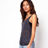 2017 Summer Sexy Sleeveless Strapless Loose Vest Female Transparent Active Wear Fitness Tank Tops for Women
