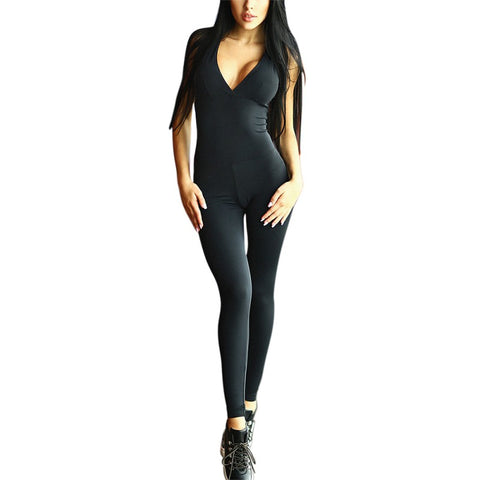 Women Sleeve Bandage Play Suits Overalls Women Jumpsuit Active Wear Fitness Stretch Pants rompers womens pure black