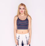 2015 New Fashion Active Summer Women tanks Camis sexy 95%cotton suit wear women stripe black and white tracksuit